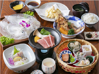 当館人気No.1！　”佐賀の至高２大グルメ”　躍動する活きイカ×特選佐賀牛陶板焼きプラン【ペット不可】